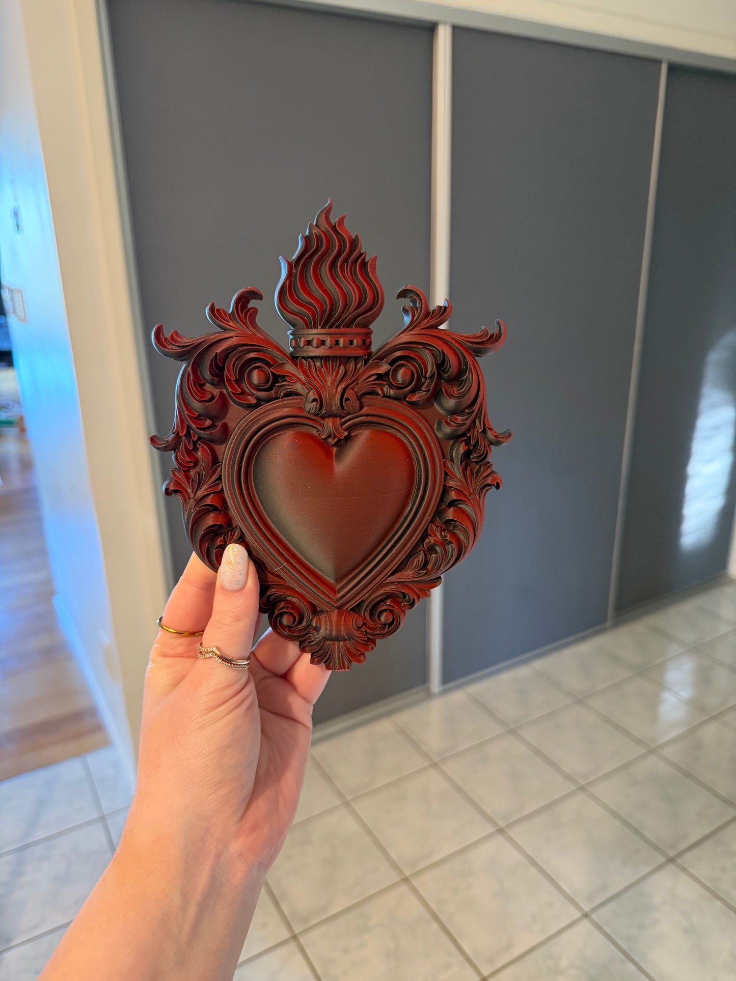 Flaming Heart Wall Plaque β€οΈπ₯π€