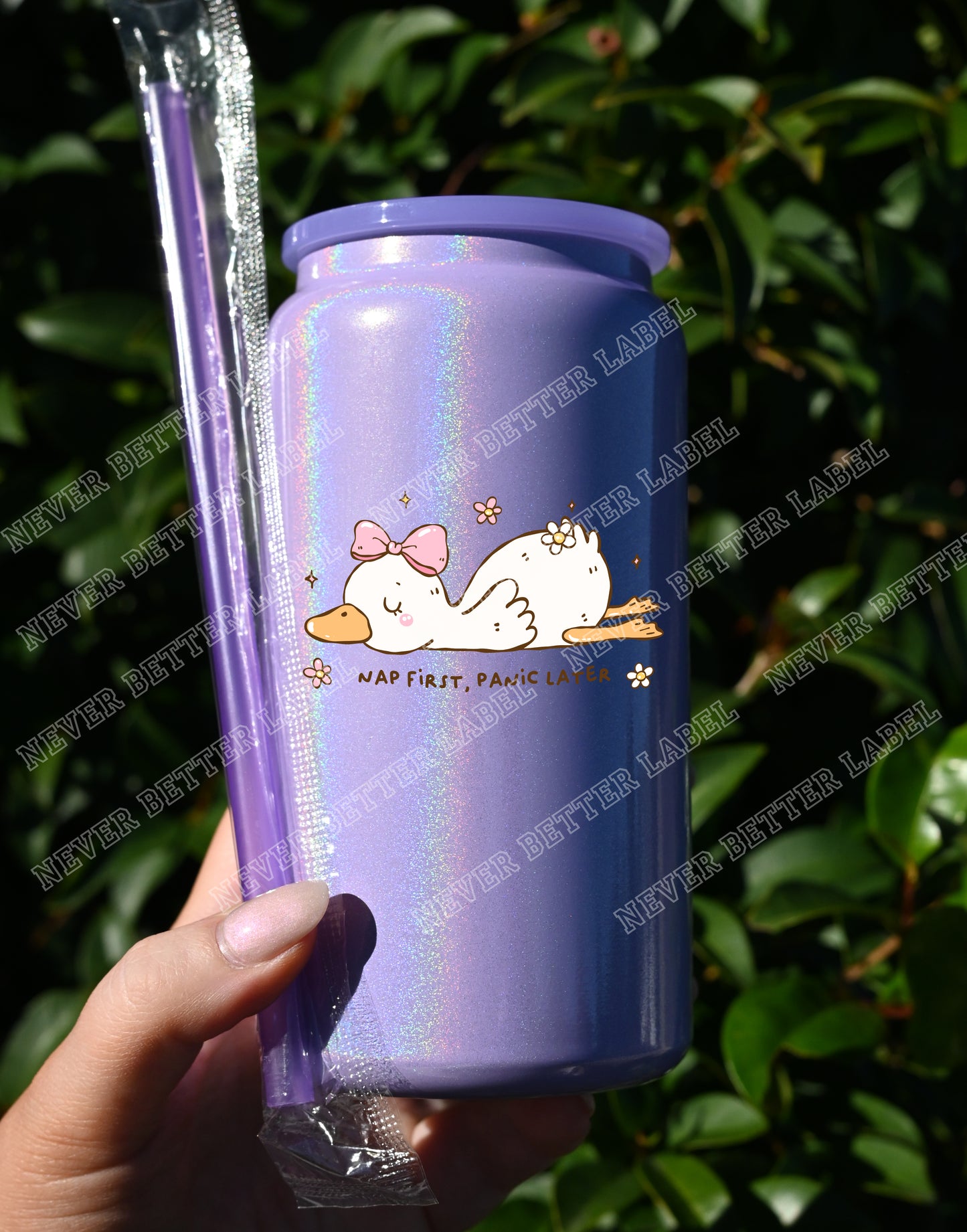 Nap First, Panic Later - Insulated Shimmer Cup 16oz (473ml)