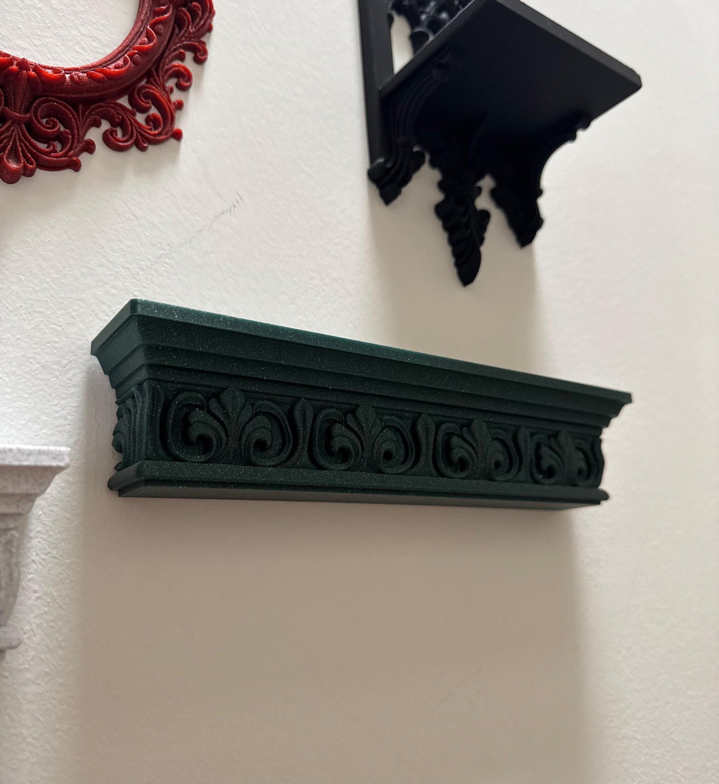 Victorian Floral Wall Shelf — 3D Printed Gothic Decor