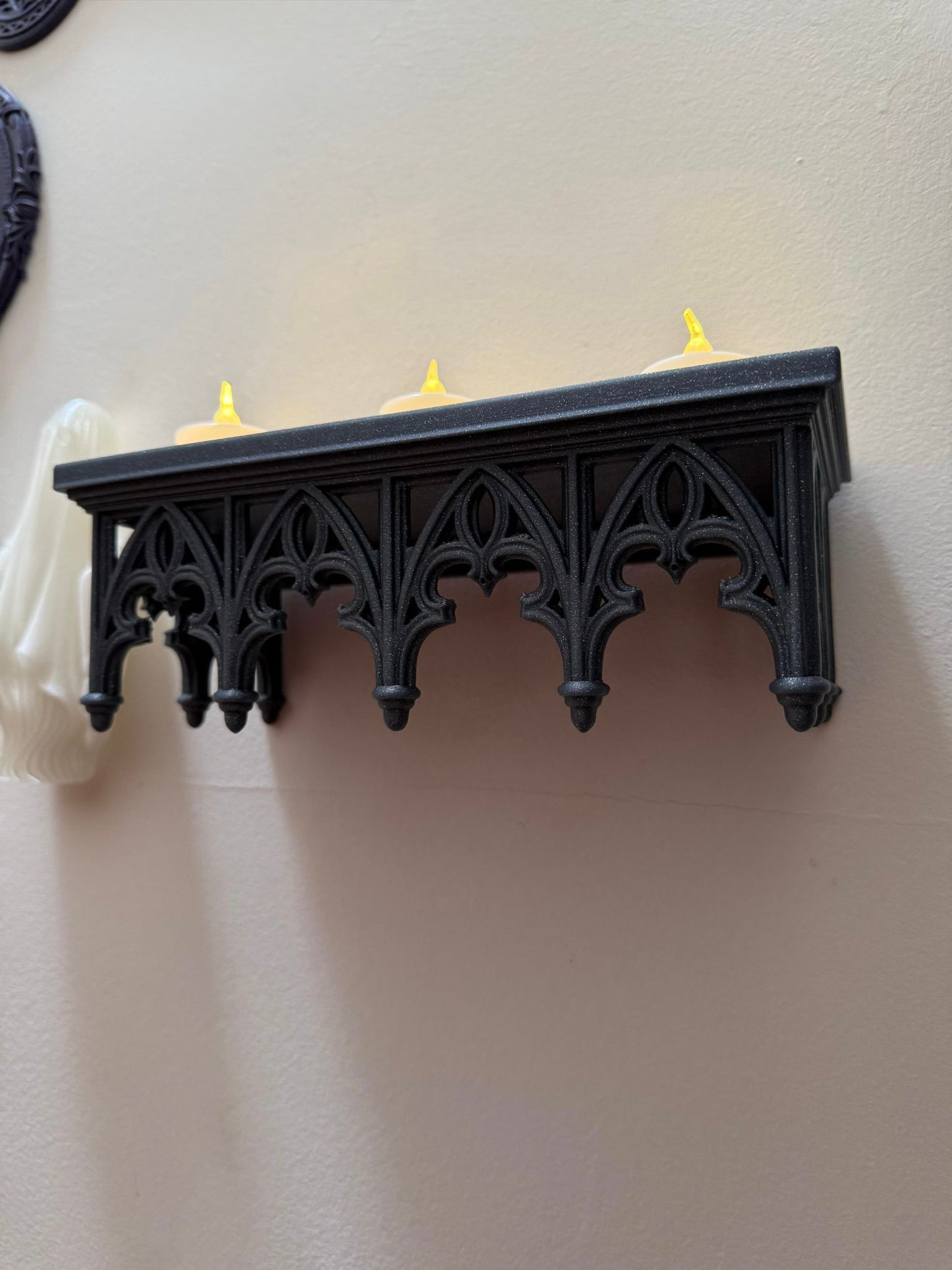 Gothic Cathedral Wall Shelf — 3D Printed Altar Decor