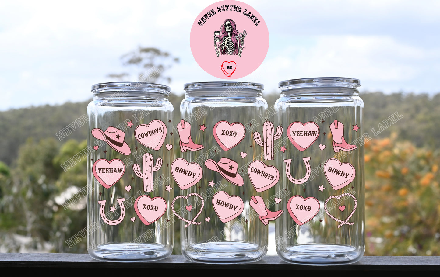 Cowboy Candy Wrapped Glitter Filled Tumbler with Lid and Straw