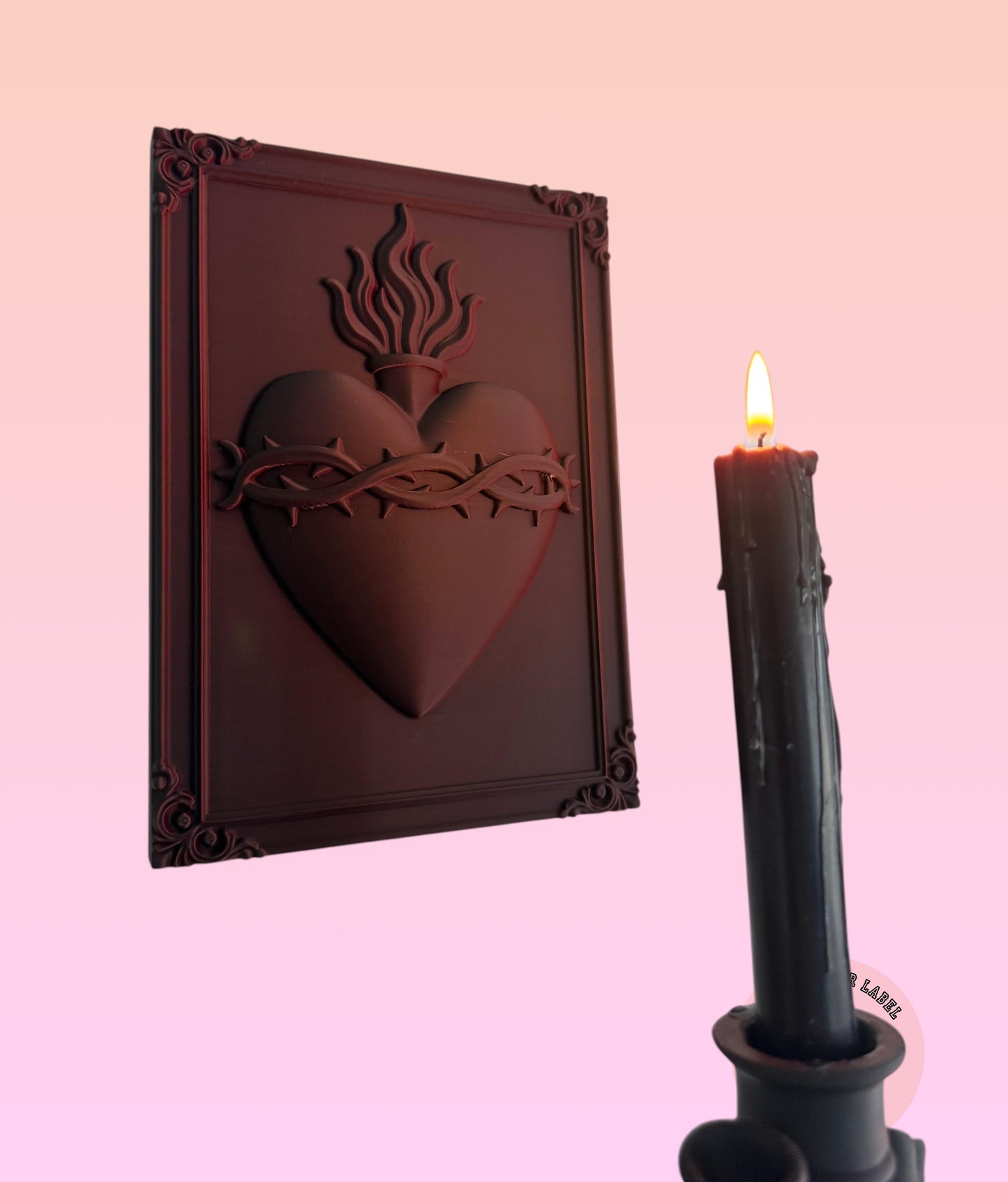 Sacred Heart Wall Plaque with Crown of Thorns