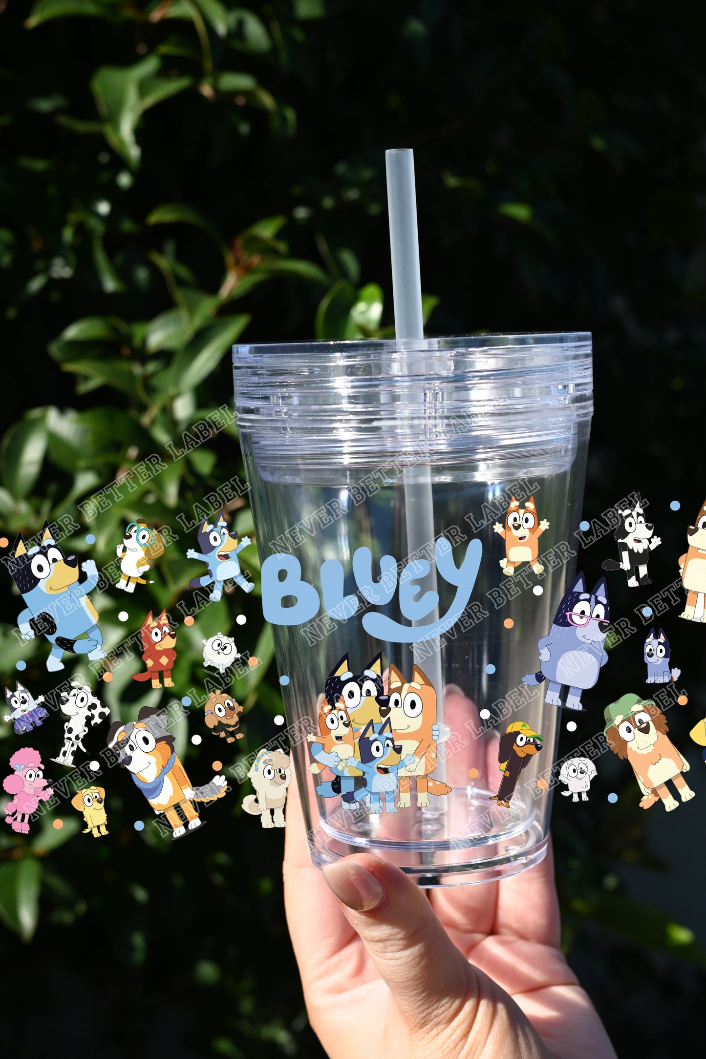 Blue Heeler Dog Kids Glitter Filled Tumbler