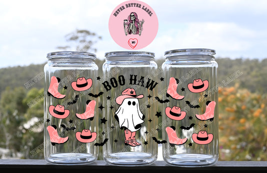 Boo Haw! Wrapped Glitter Filled Tumbler with Lid and Straw