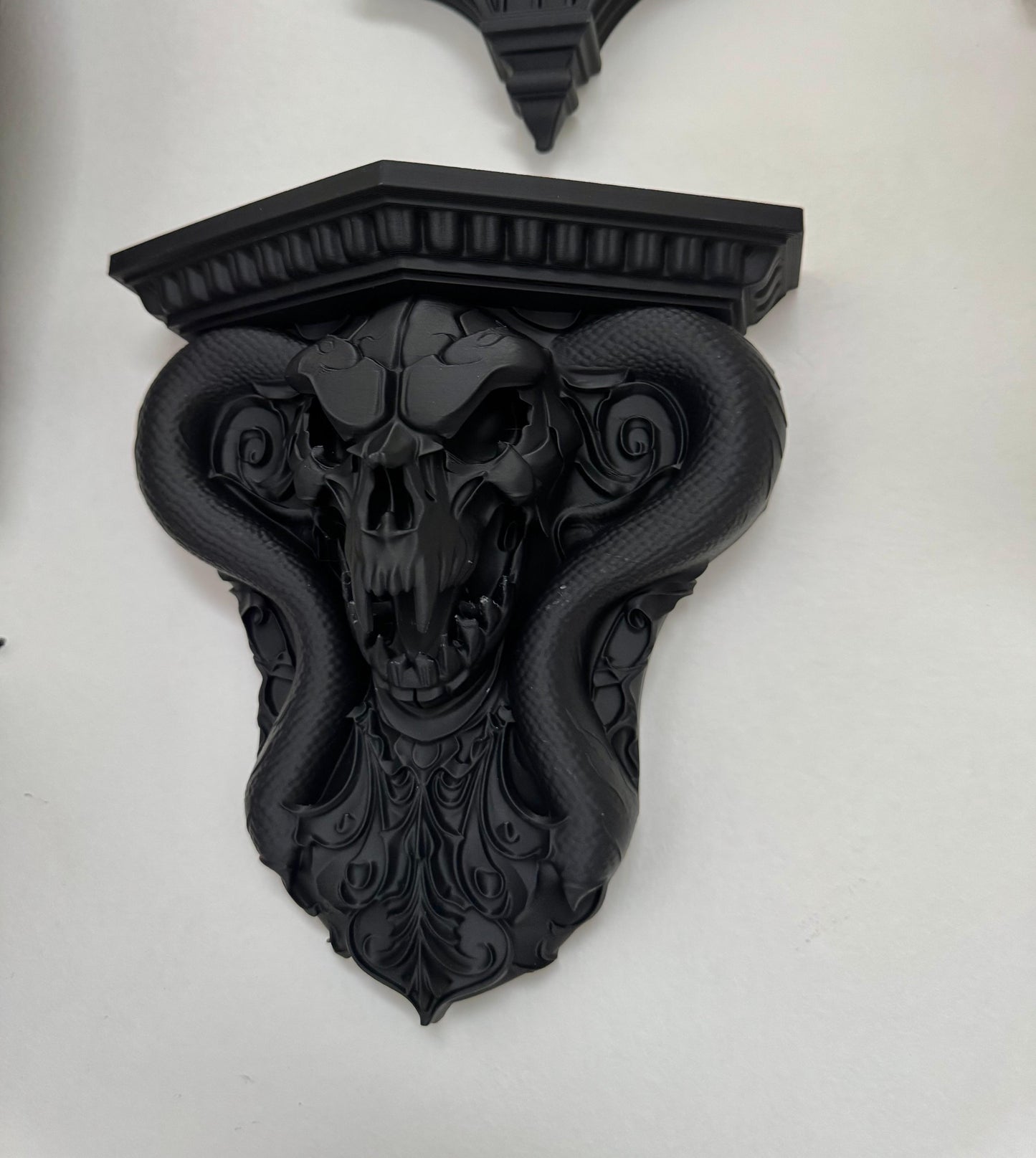 Cobra Corbel Wall Shelf — 3D Printed Gothic Bracket