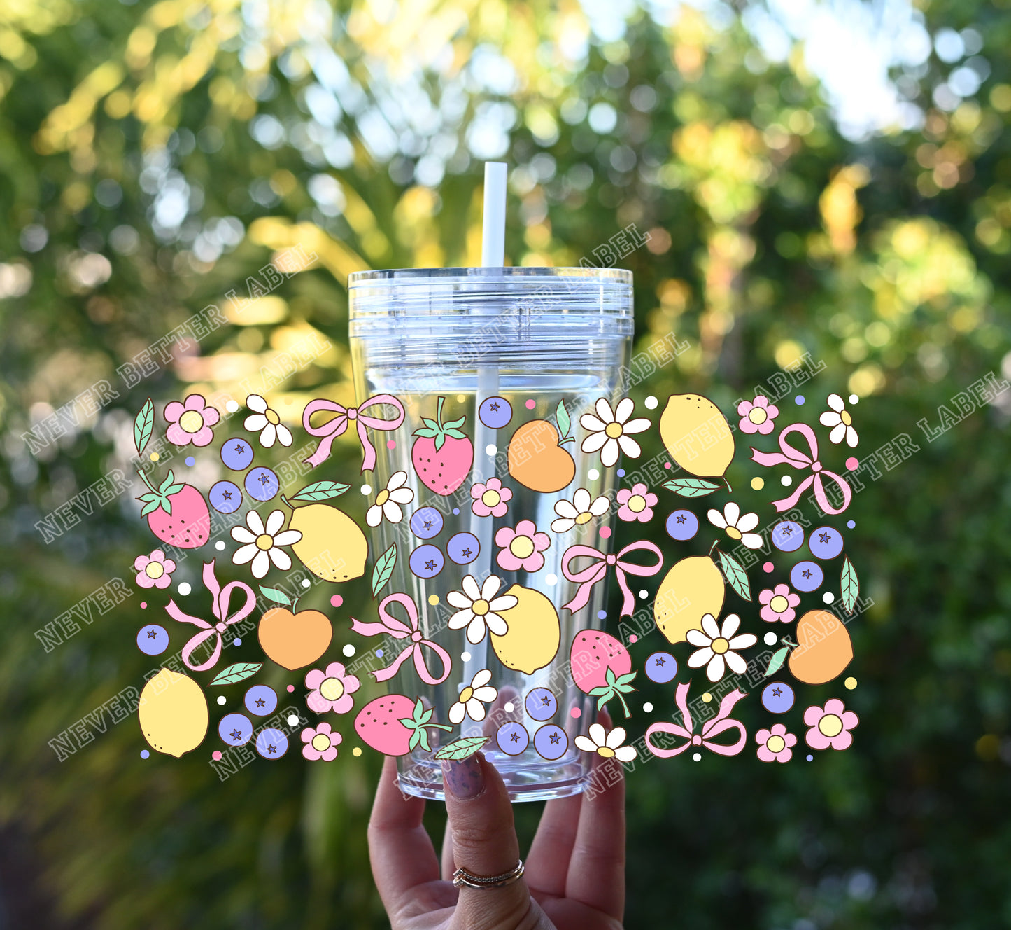 Summer Fruit - Glitter Filled Stadium Cup