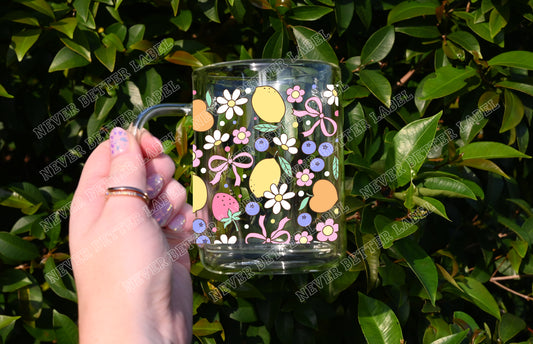 Summer Fruit - Glitter Filled Glass Mug