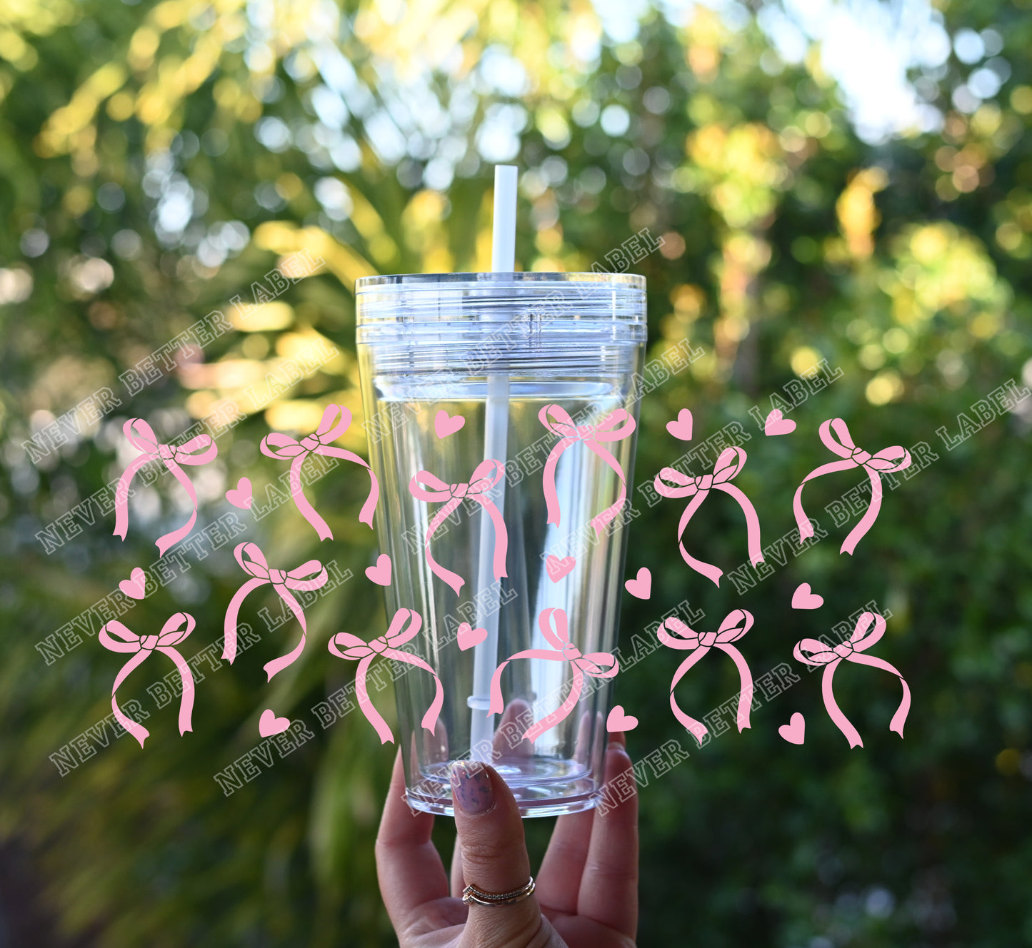 Delicate Ribbon - Glitter Filled Stadium Cup