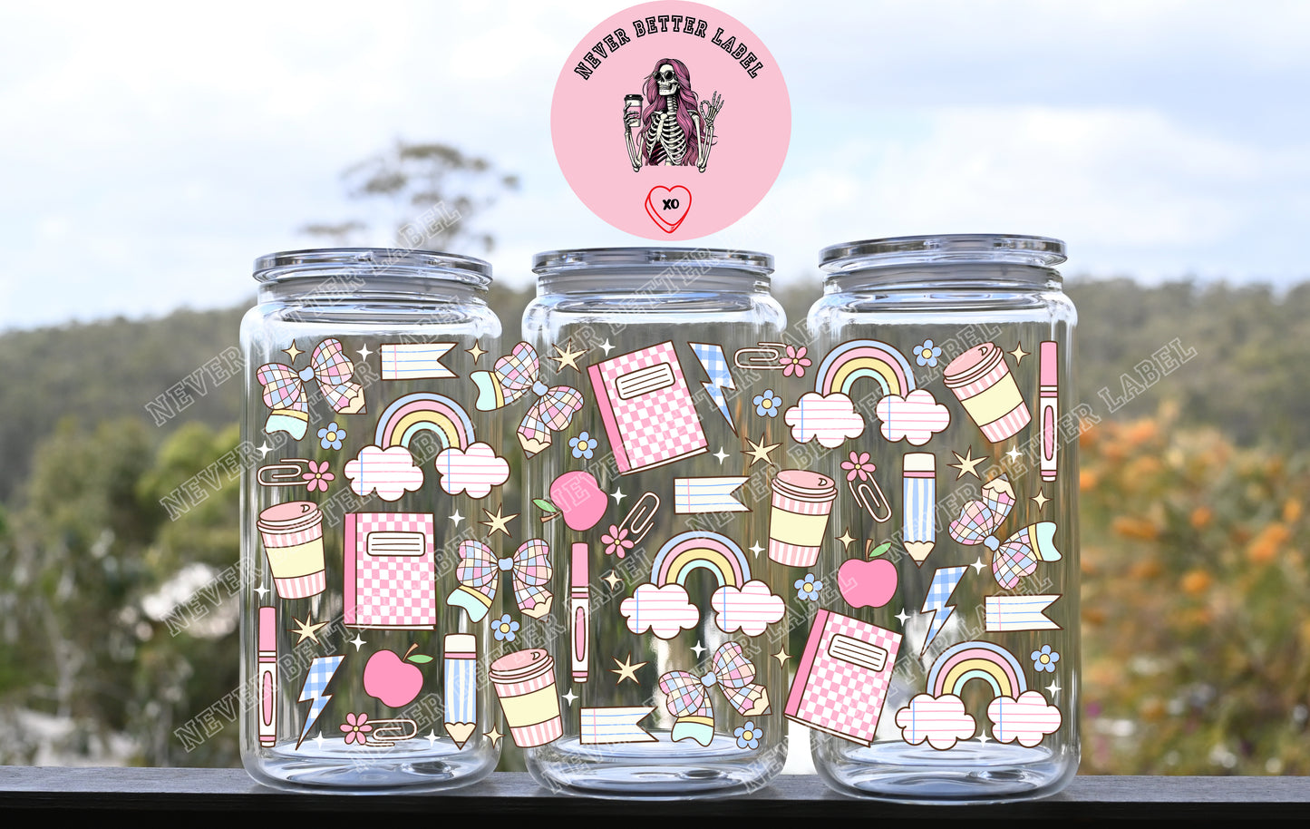 Groovey Teacher Wrapped Glitter Filled Tumbler with Lid and Straw