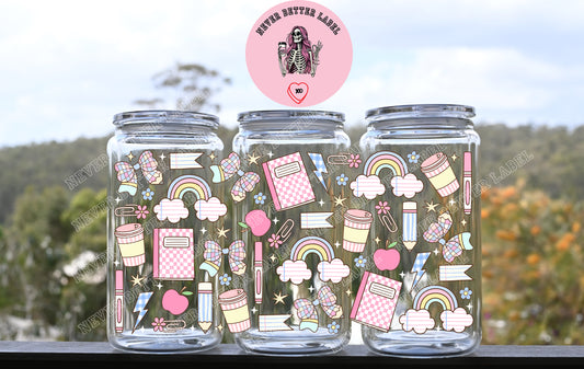 Groovey Teacher Wrapped Glitter Filled Tumbler with Lid and Straw