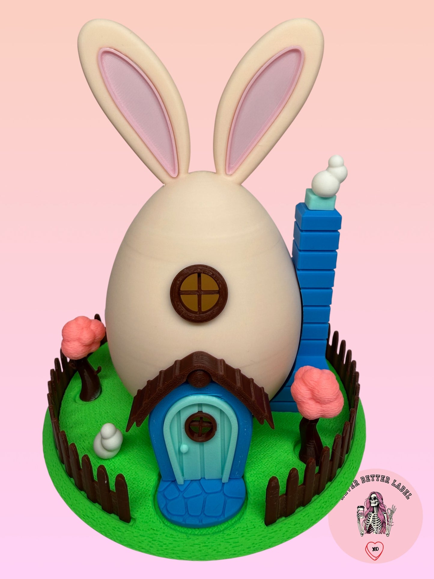 Easter Bunny House Ornament (With Glow-in-the-Dark Trees)