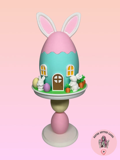 Bunny Egg House Tiered Stand (With Removable Lid)