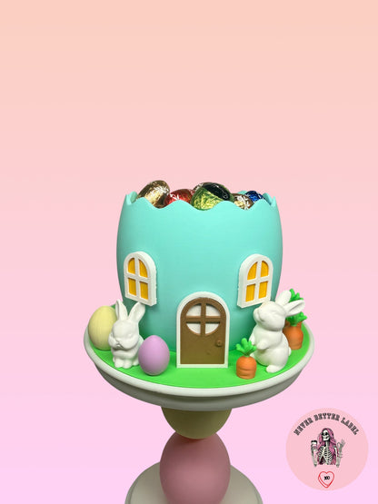 Bunny Egg House Tiered Stand (With Removable Lid)