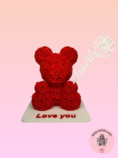 Rose Bear With "Love You" Stand