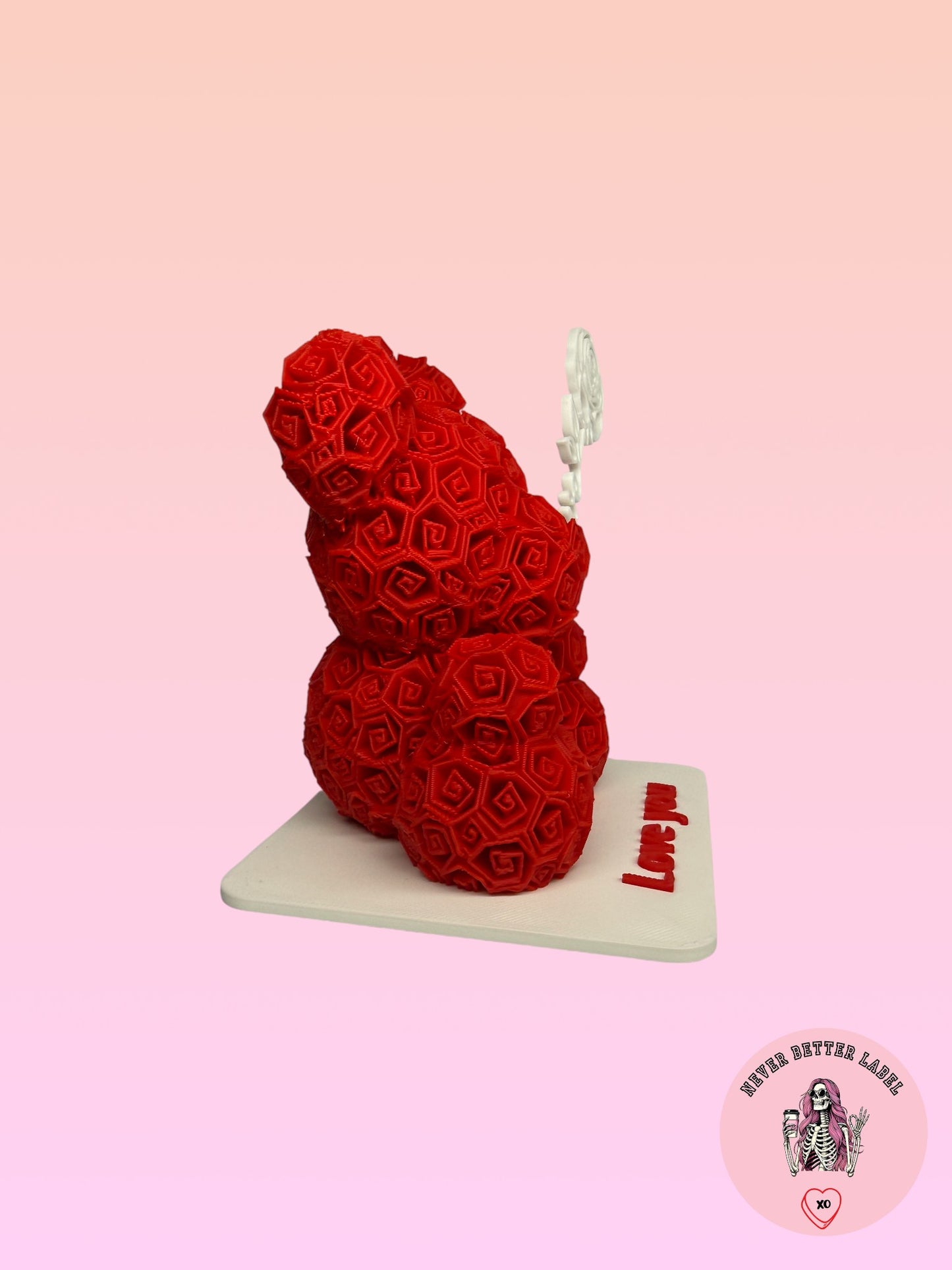 Rose Bear With "Love You" Stand