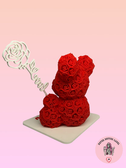 Rose Bear With "Love You" Stand