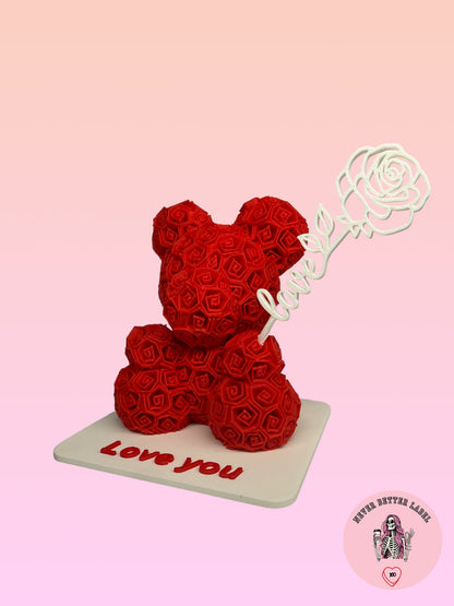 Rose Bear With "Love You" Stand