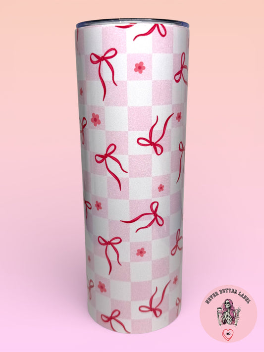 Pink Coquette Bows 20oz (590ml) Insulated Tumbler - Stainless Steel