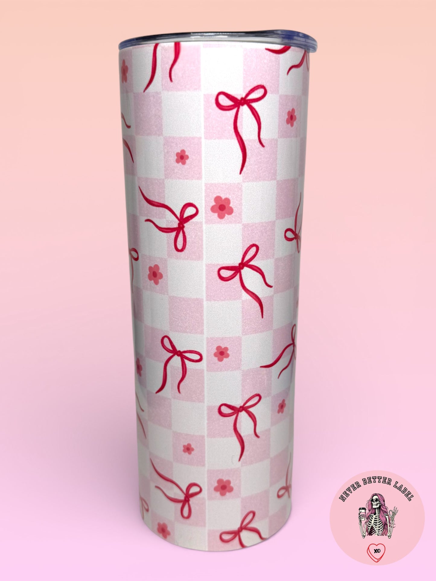 Pink Coquette Bows 20oz (590ml) Insulated Tumbler - Stainless Steel