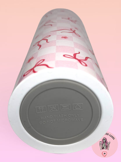 Pink Coquette Bows 20oz (590ml) Insulated Tumbler - Stainless Steel