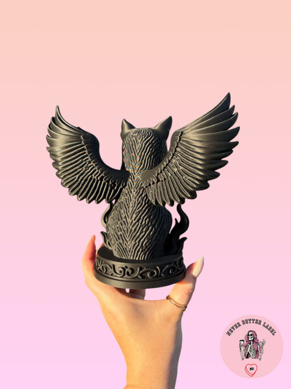 Winged Cat Figurine