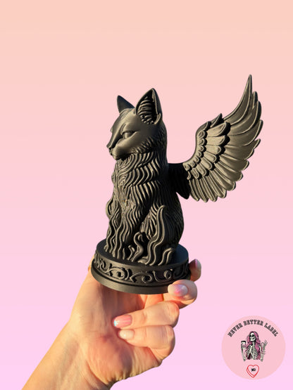 Winged Cat Figurine
