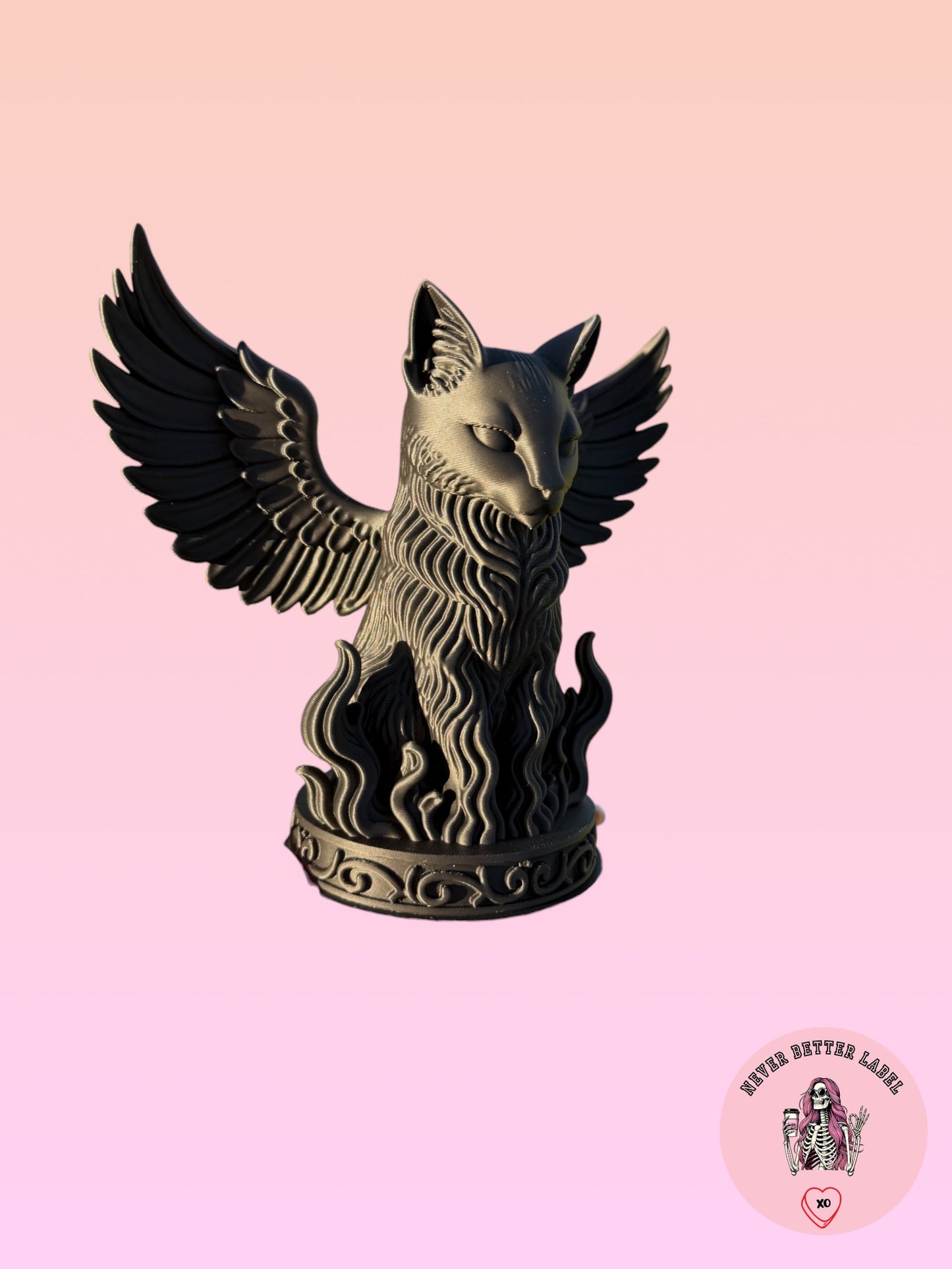 Winged Cat Figurine