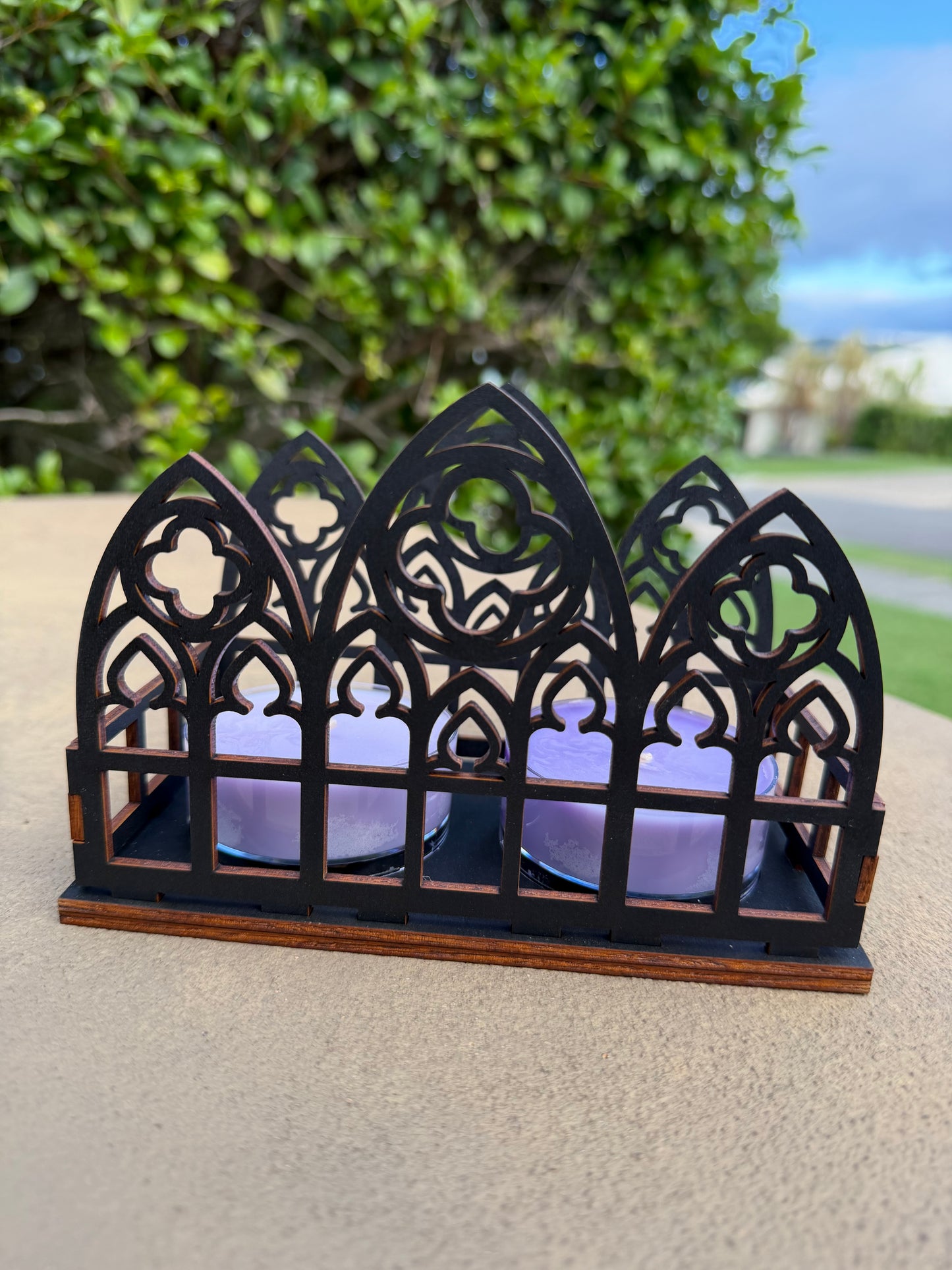Large Cathedral Maxi Tealight Candle Holder