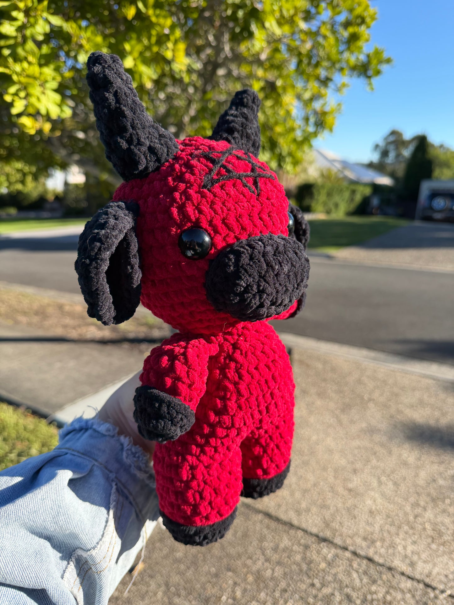 🐮 Devil Cow Crochet Plush 🖤❤️