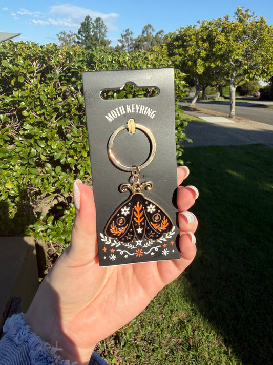 ✨  Nocturne Moth Enamel Keyring 🖤