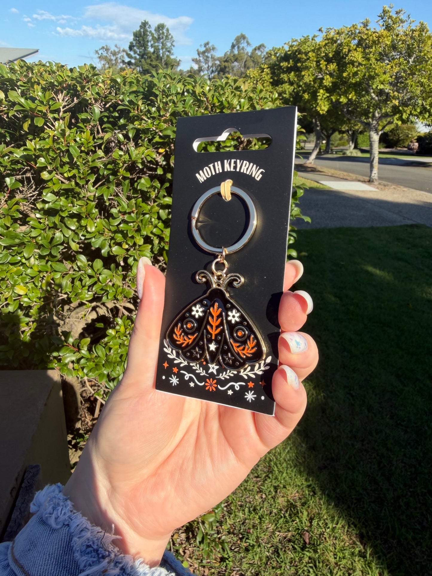 ✨  Nocturne Moth Enamel Keyring 🖤
