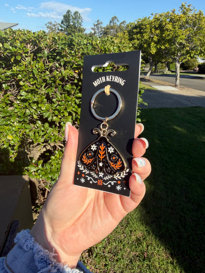 ✨  Nocturne Moth Enamel Keyring 🖤