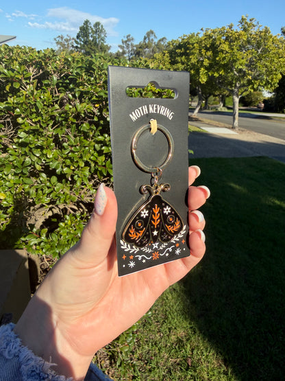 ✨  Nocturne Moth Enamel Keyring 🖤