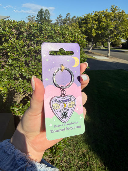 Goodbye, Hello Pastel Planchette Enamel Keyring 👻💜