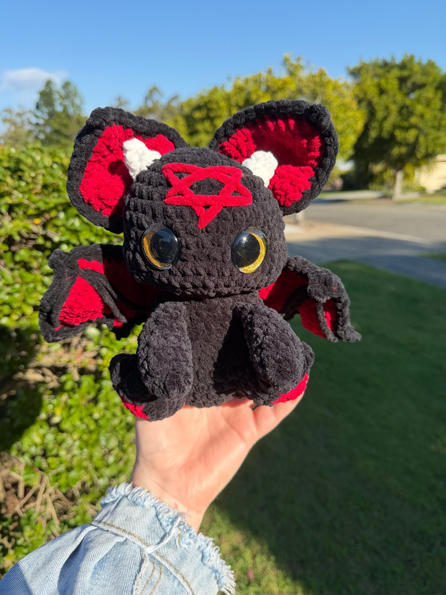 ❤️🦇 Red Pentagram - Lilith Bat Crochet Plush 🖤🦇