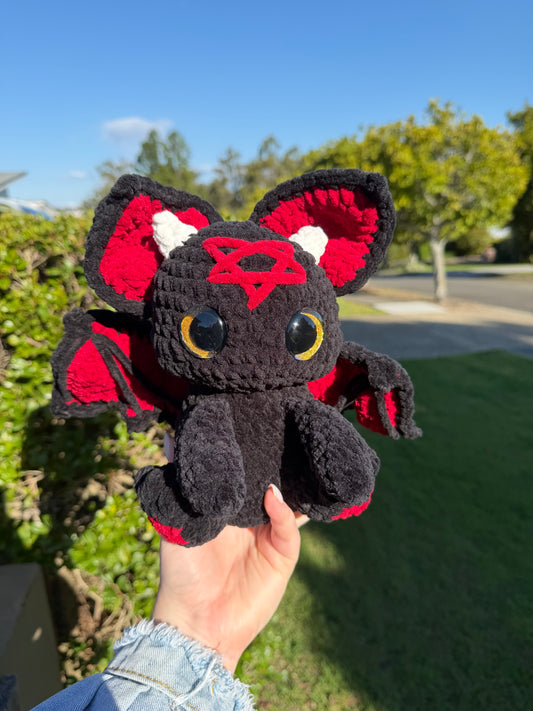 ❤️🦇 Red Pentagram - Lilith Bat Crochet Plush 🖤🦇