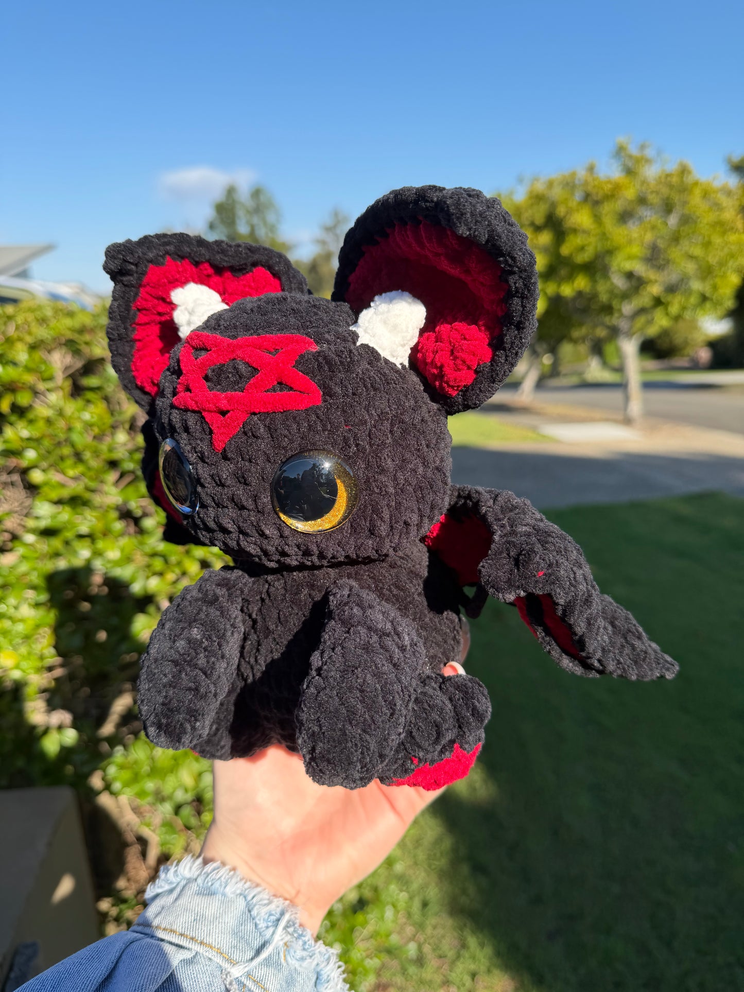 ❤️🦇 Red Pentagram - Lilith Bat Crochet Plush 🖤🦇