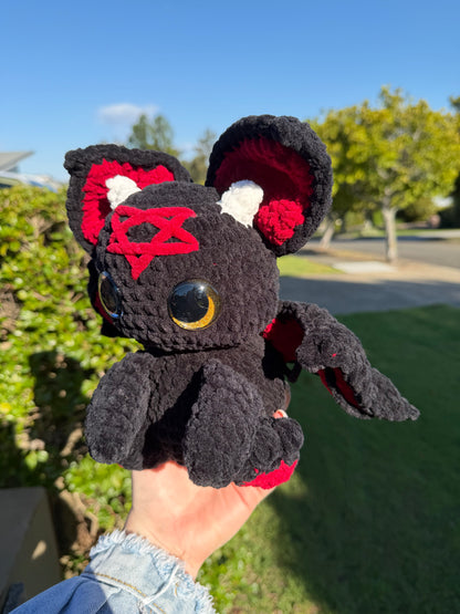 ❤️🦇 Red Pentagram - Lilith Bat Crochet Plush 🖤🦇