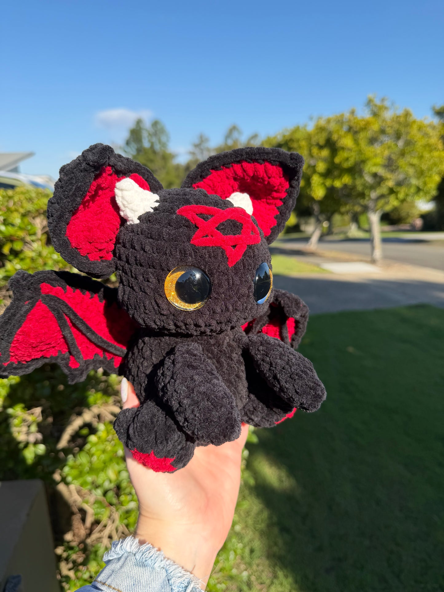 ❤️🦇 Red Pentagram - Lilith Bat Crochet Plush 🖤🦇