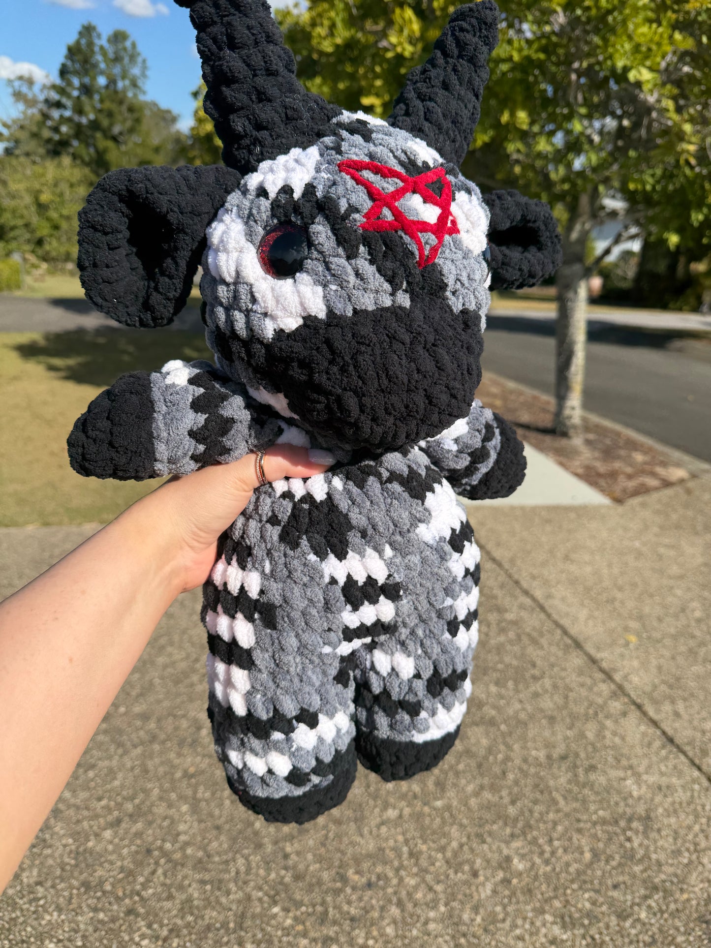 🖤  Brimstone - Jumbo Devil Cow Crochet Plush 🐮