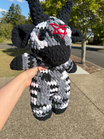 🖤  Brimstone - Jumbo Devil Cow Crochet Plush 🐮