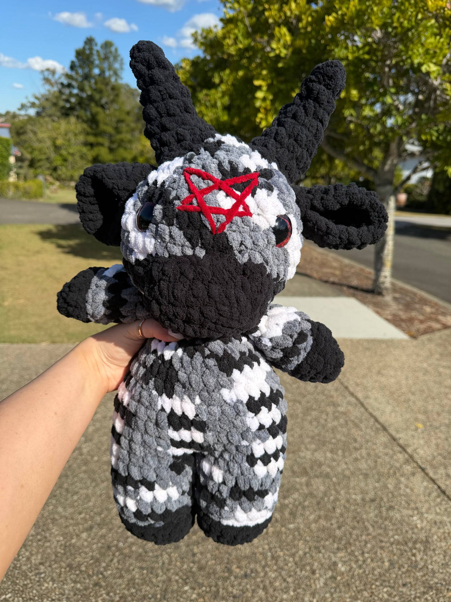 🖤  Brimstone - Jumbo Devil Cow Crochet Plush 🐮