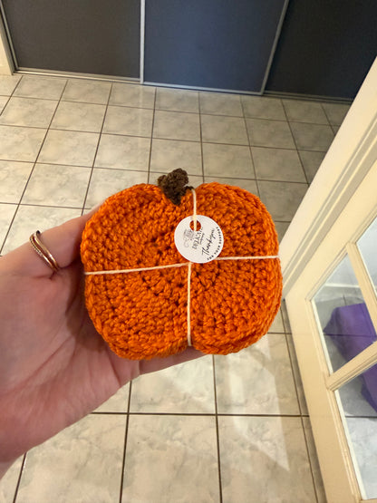 Pumpkin Crochet Coaster Set 🎃🧡
