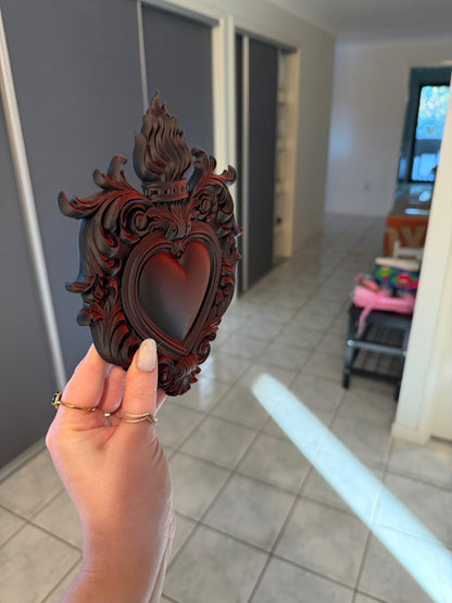 Flaming Heart Wall Plaque ❤️🔥🖤