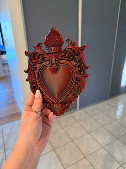 Flaming Heart Wall Plaque ❤️🔥🖤