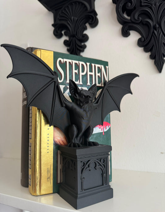 Dark Academia Bat Bookends — 3D Printed Winged Gargoyle Set of 2