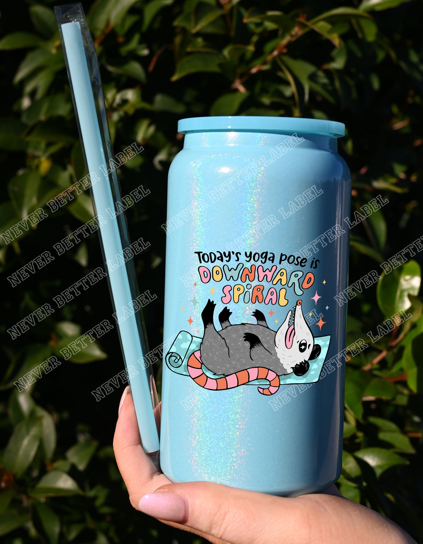 Today's Yoga Pose is Downward Spiral  - Insulated Shimmer Cup 16oz (473ml)