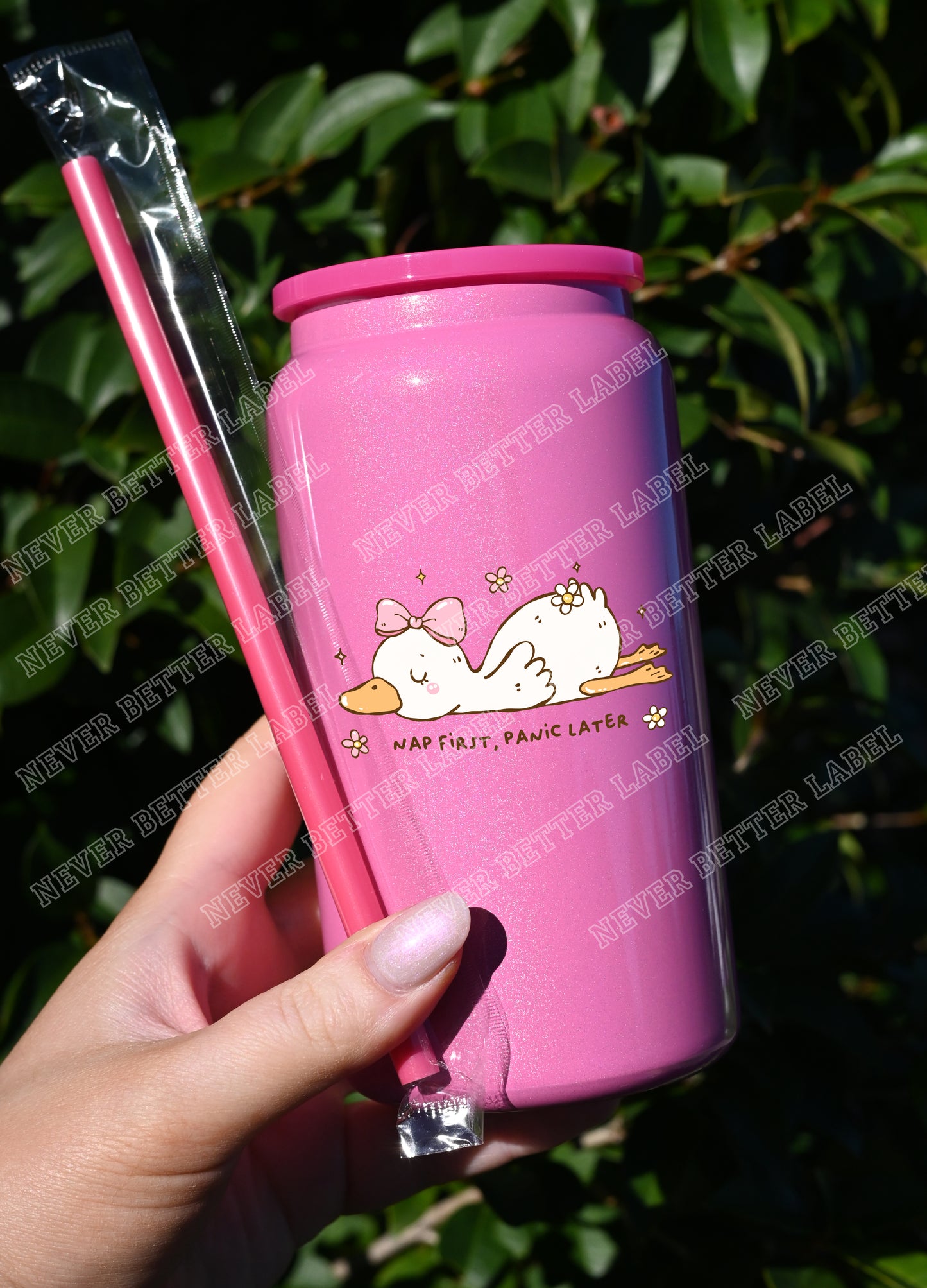 Nap First, Panic Later  - Insulated Shimmer Cup 16oz (473ml)