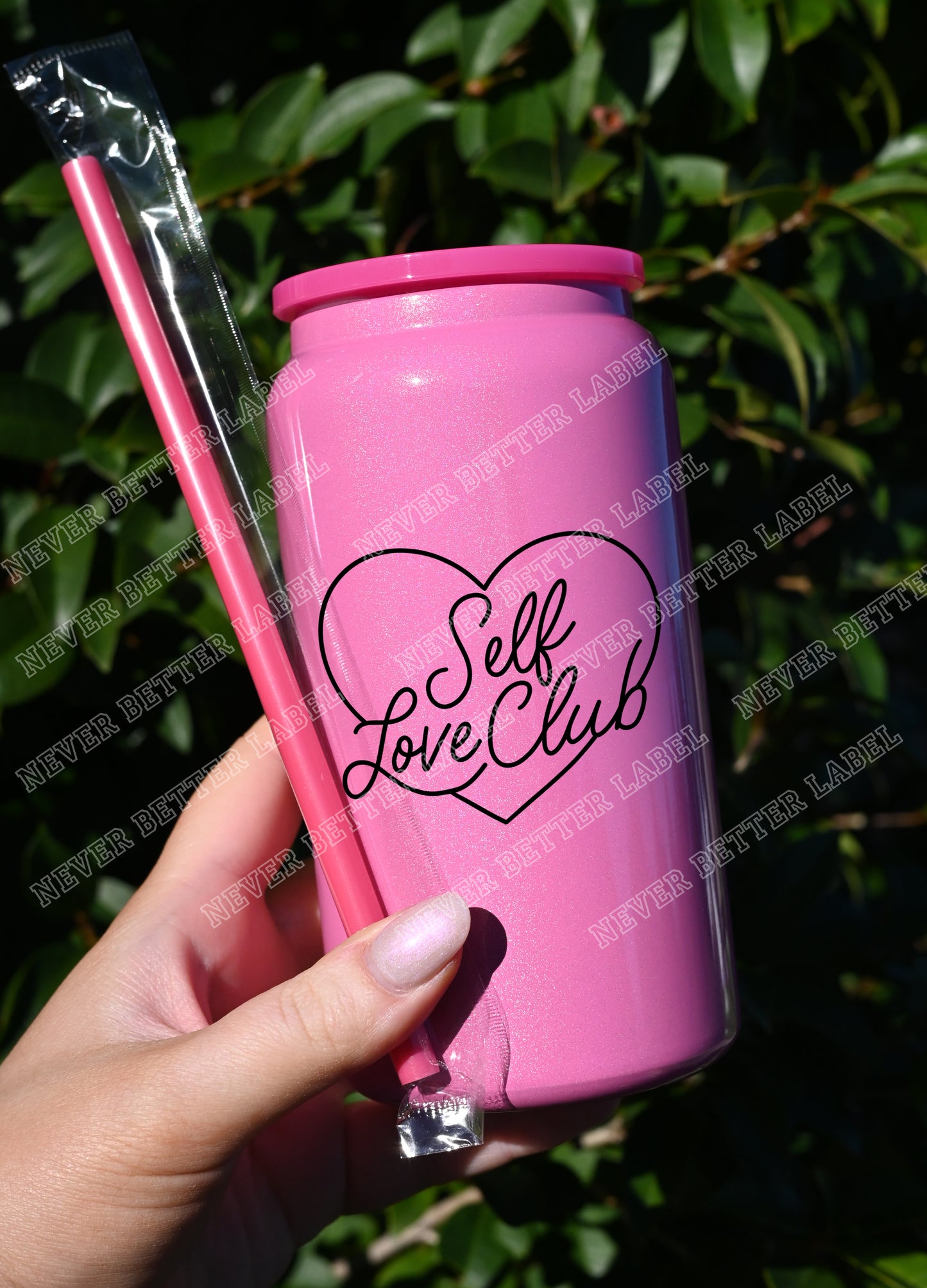 Self Love Club (Black)  - Insulated Shimmer Cup 16oz (473ml)
