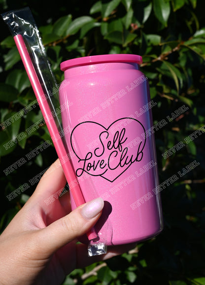 Self Love Club (Black)  - Insulated Shimmer Cup 16oz (473ml)